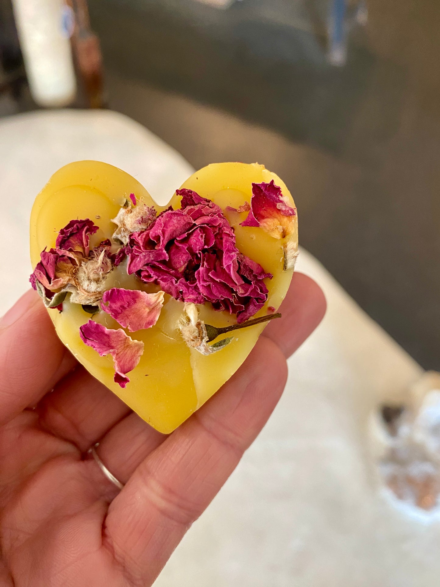 Rose Beeswax Tealight Heart Candle