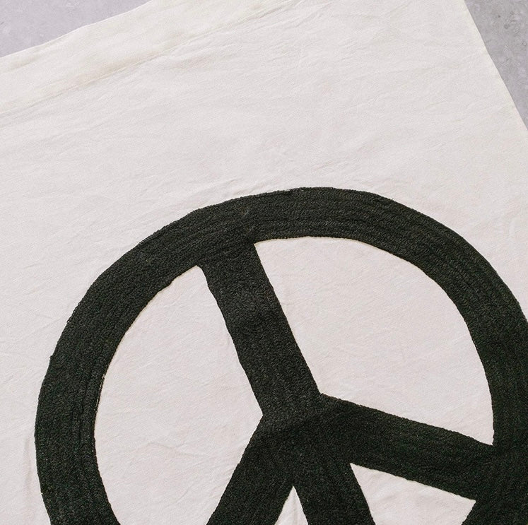 Peace Embroidered Tapestry Wall Hanging